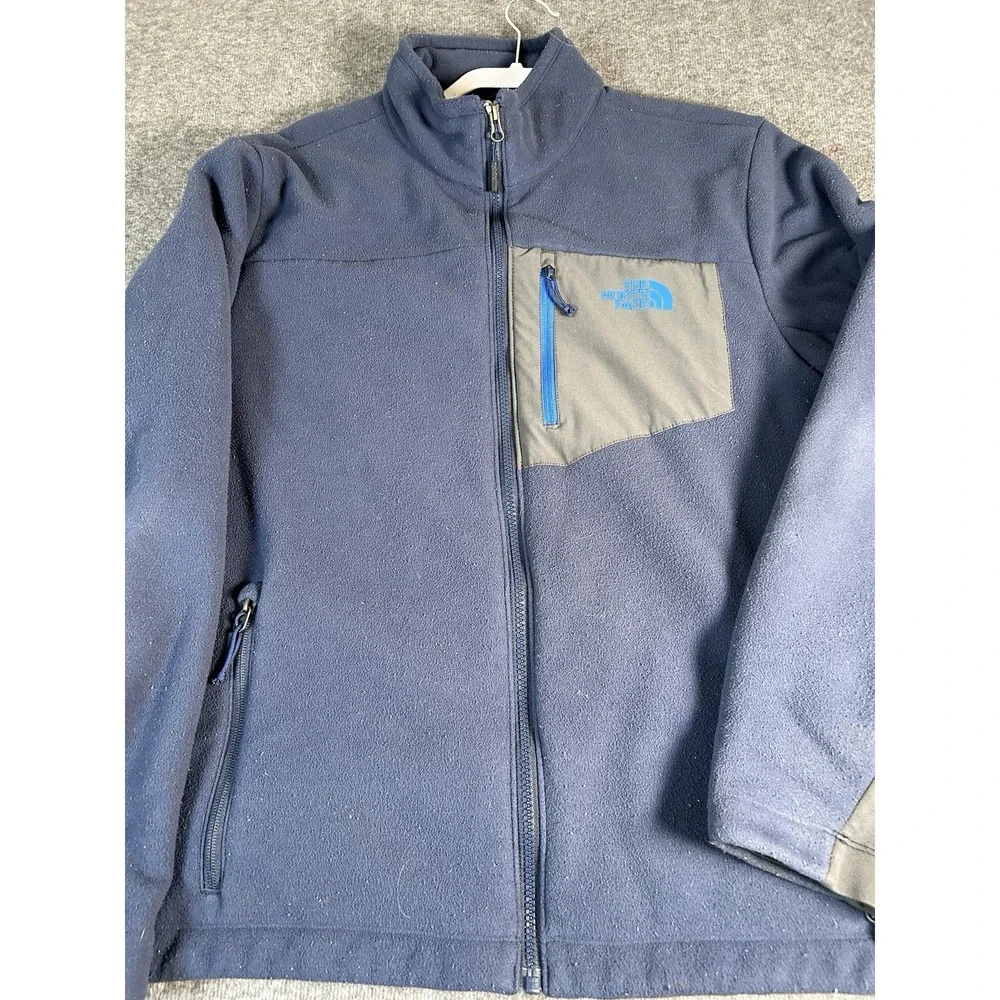 The North Face Men's Full‎ Zip Fleece Jacket Blue •medium